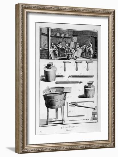 Interior of a Ironmongers, and Plans of Instruments, 1751-1777-Denis Diderot-Framed Giclee Print