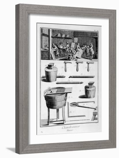 Interior of a Ironmongers, and Plans of Instruments, 1751-1777-Denis Diderot-Framed Giclee Print
