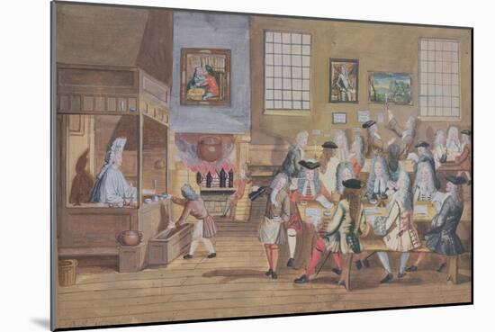 Interior of a London Coffee House, C.1650-1750-null-Mounted Giclee Print
