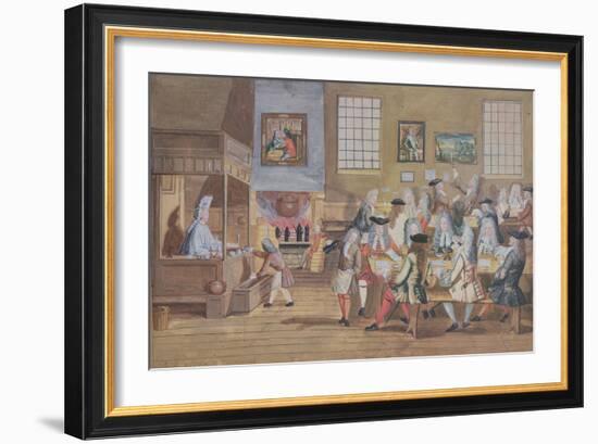 Interior of a London Coffee House, C.1650-1750-null-Framed Giclee Print