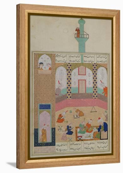 Interior of a Madrasa, from a Poem by Elyas Nizami circa 1550-null-Framed Premier Image Canvas