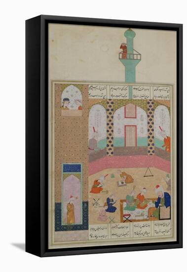 Interior of a Madrasa, from a Poem by Elyas Nizami circa 1550-null-Framed Premier Image Canvas