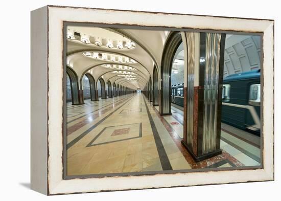 Interior of a Moscow Subway Station, Moscow, Russia, Europe-Miles Ertman-Framed Premier Image Canvas