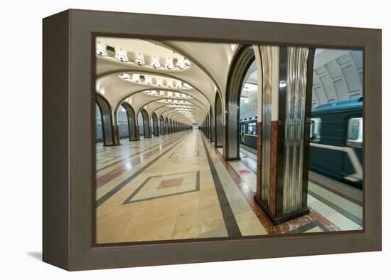 Interior of a Moscow Subway Station, Moscow, Russia, Europe-Miles Ertman-Framed Premier Image Canvas