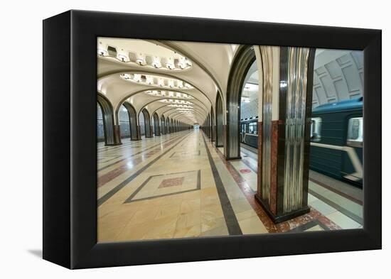 Interior of a Moscow Subway Station, Moscow, Russia, Europe-Miles Ertman-Framed Premier Image Canvas