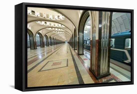 Interior of a Moscow Subway Station, Moscow, Russia, Europe-Miles Ertman-Framed Premier Image Canvas