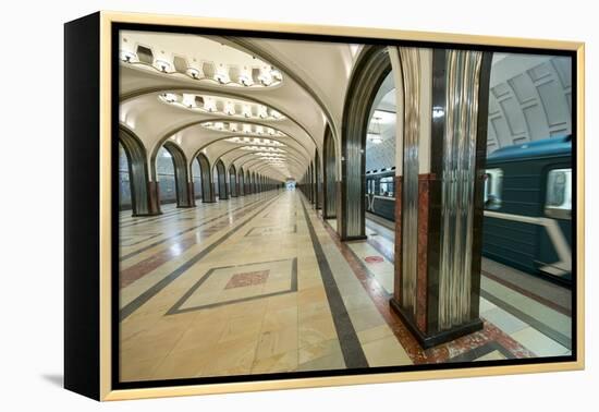 Interior of a Moscow Subway Station, Moscow, Russia, Europe-Miles Ertman-Framed Premier Image Canvas