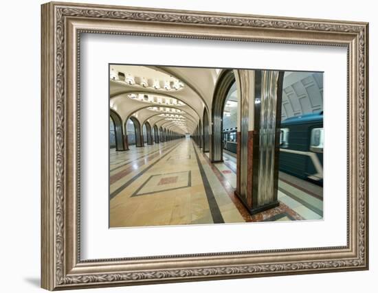 Interior of a Moscow Subway Station, Moscow, Russia, Europe-Miles Ertman-Framed Photographic Print