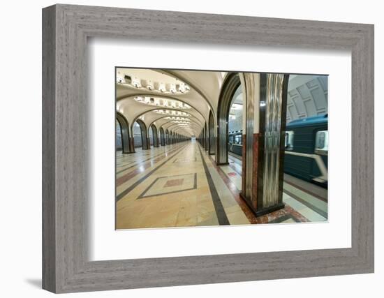 Interior of a Moscow Subway Station, Moscow, Russia, Europe-Miles Ertman-Framed Photographic Print