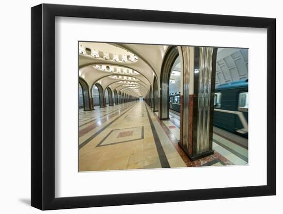 Interior of a Moscow Subway Station, Moscow, Russia, Europe-Miles Ertman-Framed Photographic Print