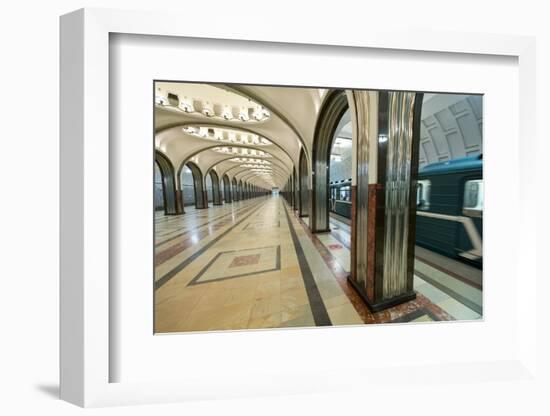 Interior of a Moscow Subway Station, Moscow, Russia, Europe-Miles Ertman-Framed Photographic Print