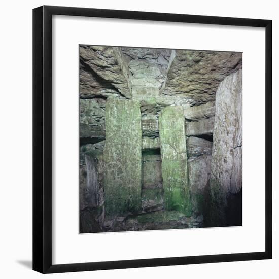 Interior of a Neolithic Passage Grave, 33rd-25th century BC. Artist: Unknown-Unknown-Framed Photographic Print