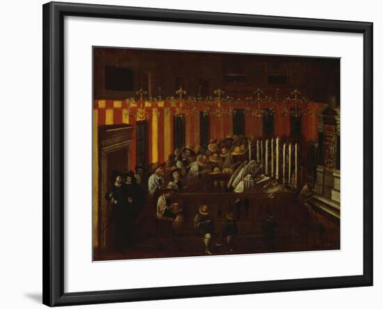 Interior of a North Italian Synagogue During Rosh Ha-Shanah Service-North Italian School-Framed Giclee Print