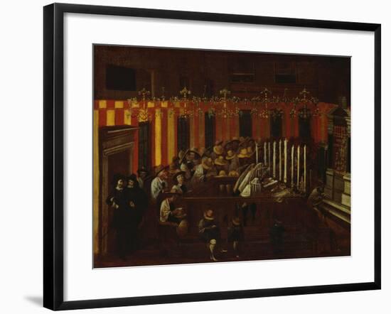 Interior of a North Italian Synagogue During Rosh Ha-Shanah Service-North Italian School-Framed Giclee Print