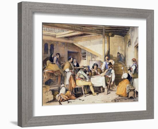 Interior of a Posada-John Frederick Lewis-Framed Giclee Print