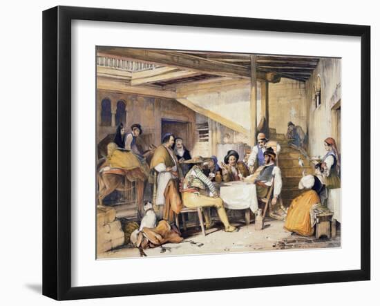 Interior of a Posada-John Frederick Lewis-Framed Giclee Print