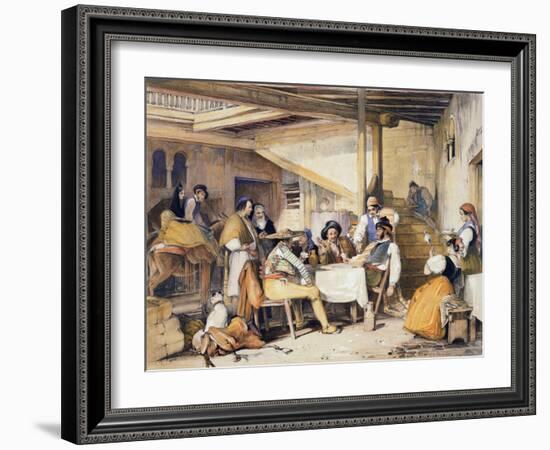 Interior of a Posada-John Frederick Lewis-Framed Giclee Print