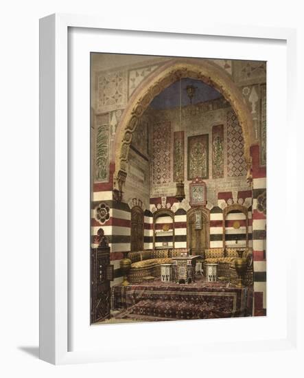 Interior of a Reception Room in a Fine House, Damascus, C.1880-1900-null-Framed Photographic Print