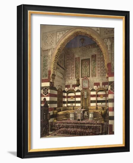 Interior of a Reception Room in a Fine House, Damascus, C.1880-1900-null-Framed Photographic Print