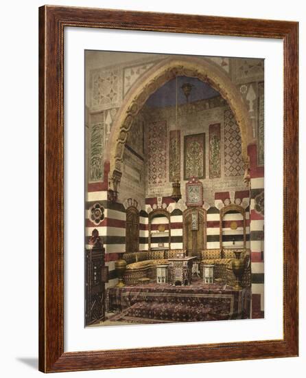 Interior of a Reception Room in a Fine House, Damascus, C.1880-1900-null-Framed Photographic Print