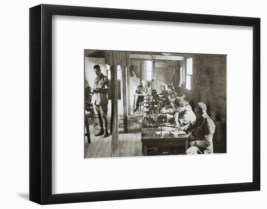 Interior of a signal exchange during the Battle of the Somme, France, World War I, 1916-Unknown-Framed Photographic Print