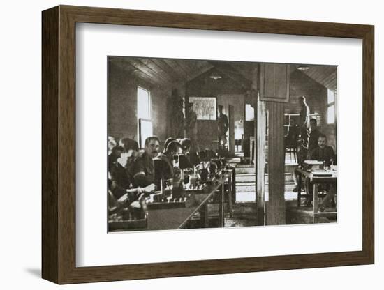 Interior of a signal exchange during the Battle of the Somme, France, World War I, 1916-Unknown-Framed Photographic Print