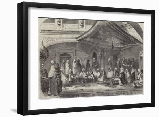 Interior of a Sikh Temple at Umritzir, Reading the Grunt'H-William Carpenter-Framed Giclee Print