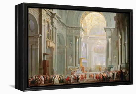 Interior of a St. Peter's, Rome-Giovanni Paolo Pannini-Framed Premier Image Canvas