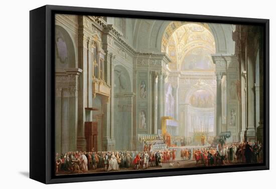 Interior of a St. Peter's, Rome-Giovanni Paolo Pannini-Framed Premier Image Canvas