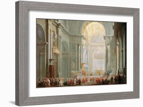 Interior of a St. Peter's, Rome-Giovanni Paolo Pannini-Framed Giclee Print