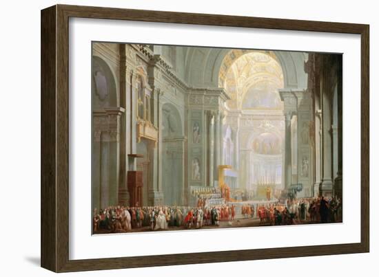 Interior of a St. Peter's, Rome-Giovanni Paolo Pannini-Framed Giclee Print