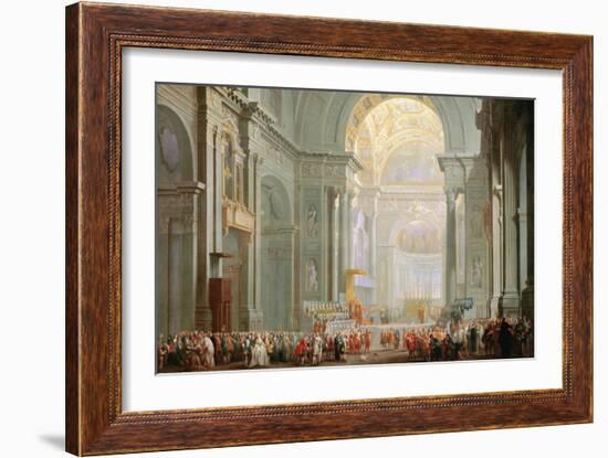 Interior of a St. Peter's, Rome-Giovanni Paolo Pannini-Framed Giclee Print