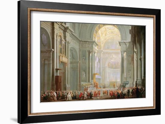 Interior of a St. Peter's, Rome-Giovanni Paolo Pannini-Framed Giclee Print