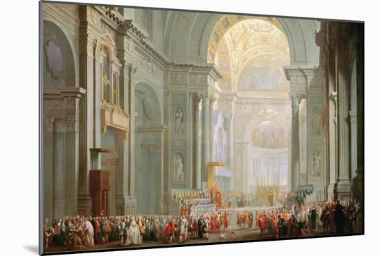 Interior of a St. Peter's, Rome-Giovanni Paolo Pannini-Mounted Giclee Print