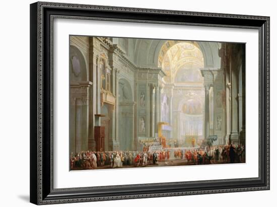 Interior of a St. Peter's, Rome-Giovanni Paolo Pannini-Framed Giclee Print