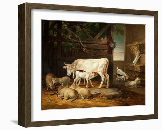 Interior of a Stable, 1810-James Ward-Framed Giclee Print