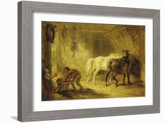 Interior of a Stable, C.1830-40-James Ward-Framed Giclee Print