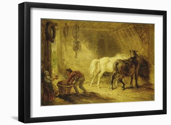 Interior of a Stable, C.1830-40-James Ward-Framed Giclee Print