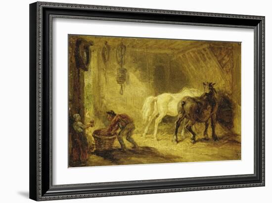 Interior of a Stable, C.1830-40-James Ward-Framed Giclee Print