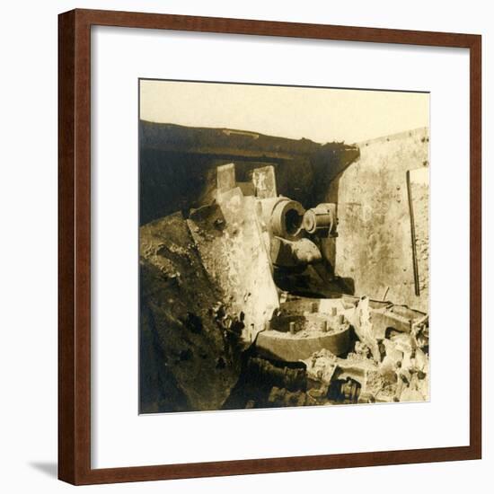 Interior of a tank which has been torn open, c1914-c1918-Unknown-Framed Photographic Print