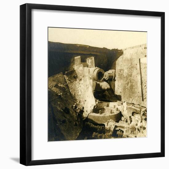 Interior of a tank which has been torn open, c1914-c1918-Unknown-Framed Photographic Print