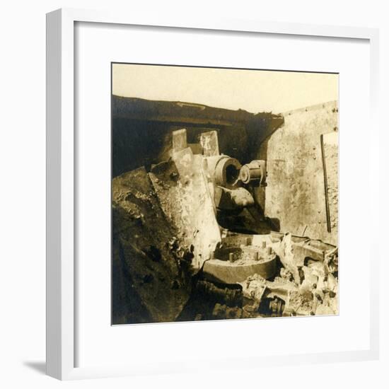 Interior of a tank which has been torn open, c1914-c1918-Unknown-Framed Photographic Print