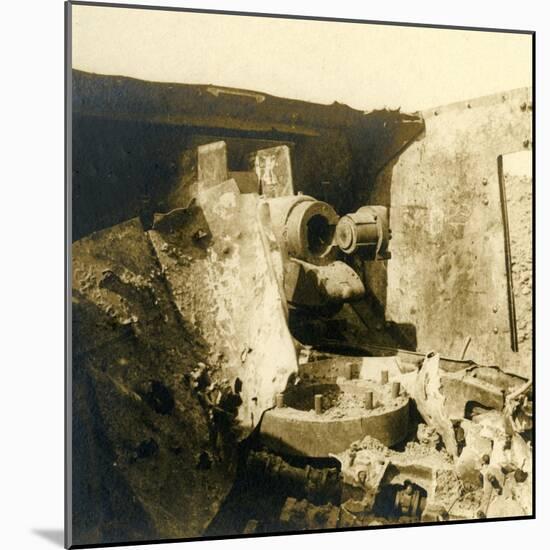 Interior of a tank which has been torn open, c1914-c1918-Unknown-Mounted Photographic Print