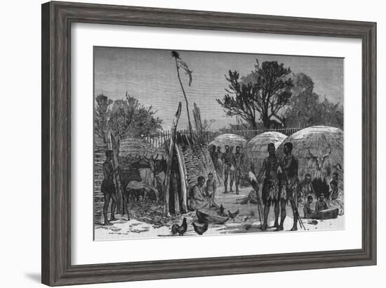 'Interior of a Zuli Kraal on the Tugela River', c1880-Unknown-Framed Giclee Print