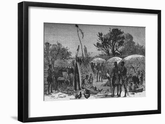 'Interior of a Zuli Kraal on the Tugela River', c1880-Unknown-Framed Giclee Print
