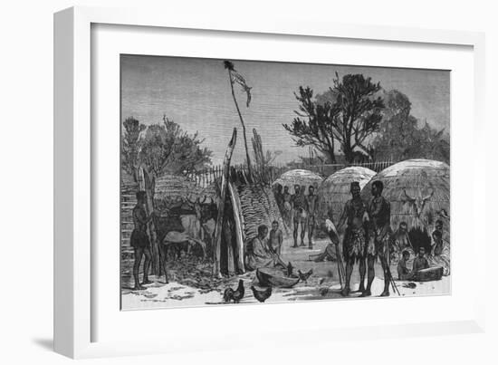 'Interior of a Zuli Kraal on the Tugela River', c1880-Unknown-Framed Giclee Print