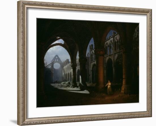 Interior of an Abbey in Ruins, 1848-Hippolyte Victor Valentin Sebron-Framed Giclee Print