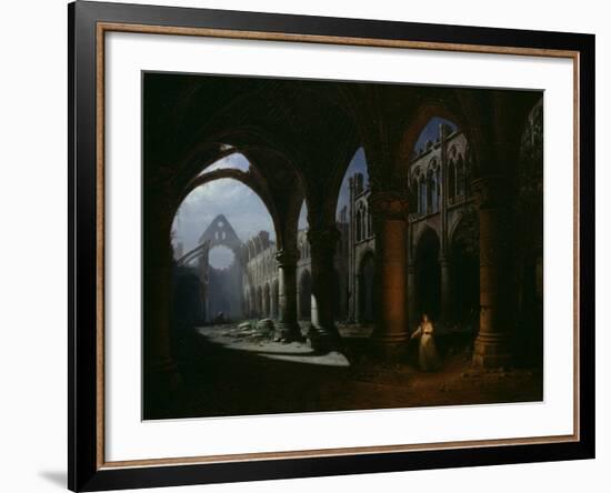 Interior of an Abbey in Ruins, 1848-Hippolyte Victor Valentin Sebron-Framed Giclee Print