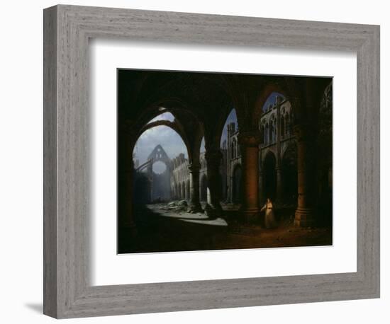 Interior of an Abbey in Ruins, 1848-Hippolyte Victor Valentin Sebron-Framed Giclee Print