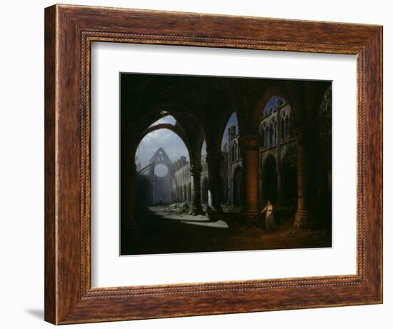 Interior of an Abbey in Ruins, 1848-Hippolyte Victor Valentin Sebron-Framed Giclee Print